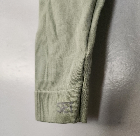 SET Active Sculptflex Seamless Ribbed Leggings Grren M/L - Picture 3 of 6